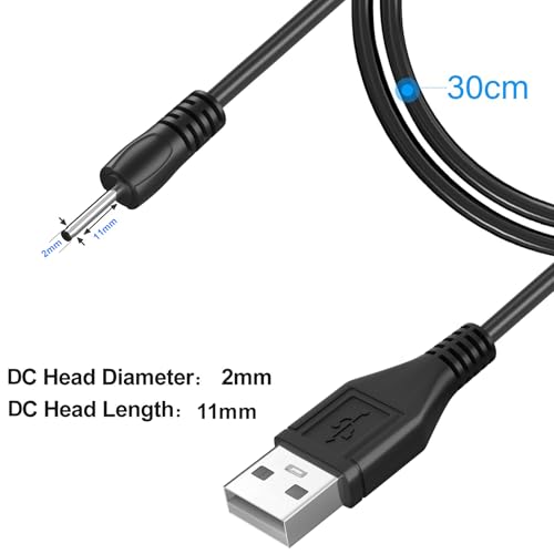 PChero USB DC Charger Charge Charging Cable for Mini S530 Smallest Invisible Wireless Bluetooth Earbuds Earphones Headphones Headset and Bluetooth Shower Speaker - Image 3