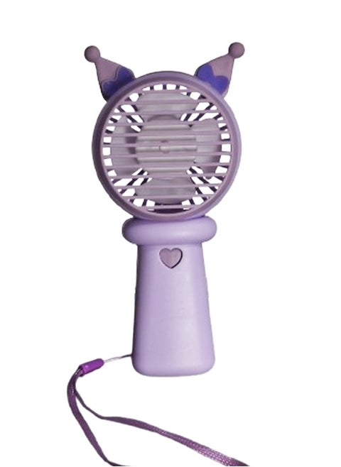 Mini handheld fan, cute design with ears and bow in the middle, small size and easy to carry in hand or put in bag, USB rechargeable battery, on/off button, one air speed, nice gift for kids