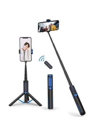 Bluetooth Selfie Stick Tripod, Extendable 3 in 1 Aluminum Selfie Stick with Wireless Remote and Tripod Stand 270 Rotation for iPhone 13/12/11 Pro/XS Max/XS/XR/X, Samsung and Smartphone Blue - pzsku/ZFA3AFC814D97C1345D85Z/45/_/1687705410/e7b22422-a261-4cdb-918d-57b4836e4e14