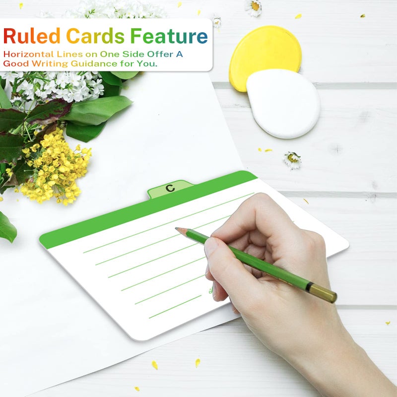 Neando 4 x 6 inches Index Card Dividers, Alphabetical Tabbed Index Cards Guides, Colored Note Cards, File and Recipe Guides with Alphabetical Tabs, Assorted Colors, 24 Counts, A-Z Guide - Image 5
