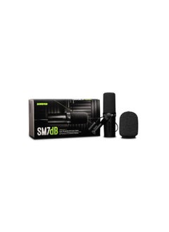 Shure Dynamic Vocal Microphone W/Built-In Preamp For Streaming, Podcast, Recording, Wide-Range Frequency, Warm And Smooth Sound, Rugged Construction, Detachable Windscreen SM7DB Black  - Image 2