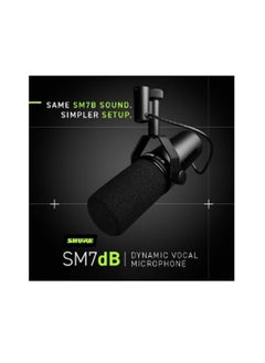 Shure Dynamic Vocal Microphone W/Built-In Preamp For Streaming, Podcast, Recording, Wide-Range Frequency, Warm And Smooth Sound, Rugged Construction, Detachable Windscreen SM7DB Black  - Image 3