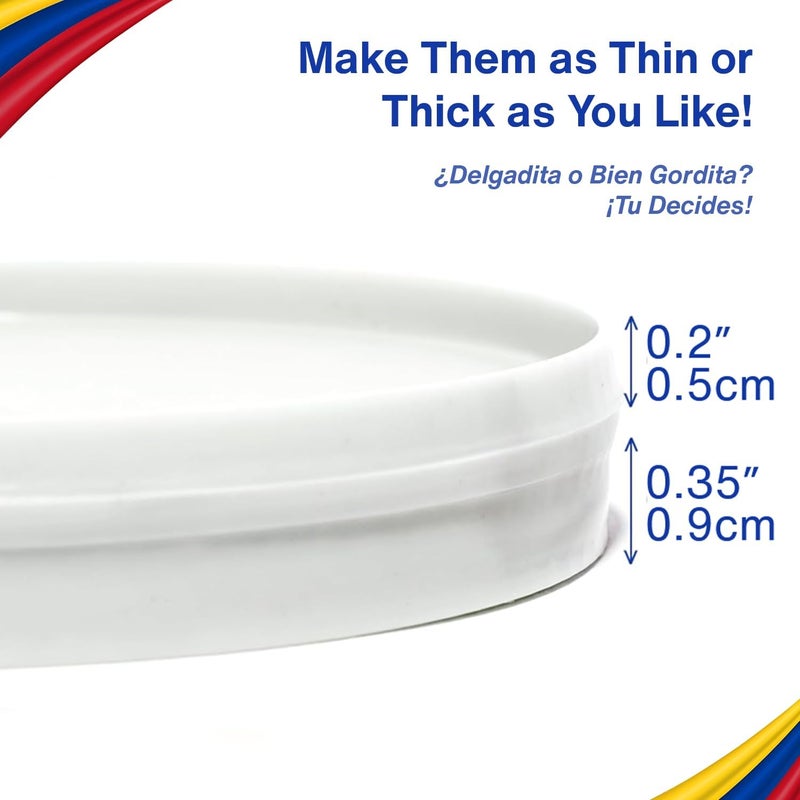 TRAITOOLS Molde para Arepas with Gift Box – 3 Sizes (5.9", 4.3", 3.1") & Double Thickness for Perfect Arepas Colombianas, Gorditas, and More – Durable, Food-Safe, Easy-to-Clean Kitchen Tool - Image 4