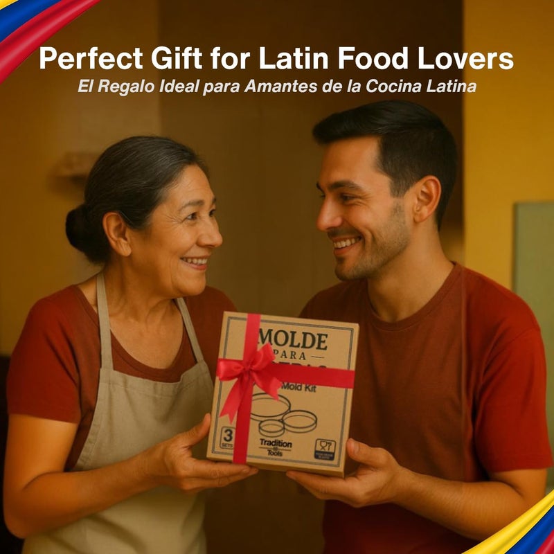 TRAITOOLS Molde para Arepas with Gift Box – 3 Sizes (5.9", 4.3", 3.1") & Double Thickness for Perfect Arepas Colombianas, Gorditas, and More – Durable, Food-Safe, Easy-to-Clean Kitchen Tool - Image 5