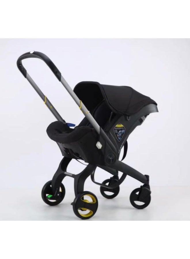 مقعد سيارة وعربة أطفال دونا بلس 2 في 1 بنظام سفر متكامل - أسود