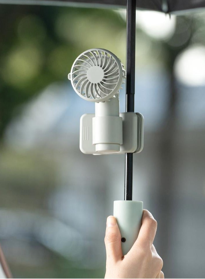 ZTEK Portable Handheld Fan - Clamp-On Umbrella Fan Personal Air Cooler | USB Charging Electronics, Adjustable 3 Wind Speeds Solution for Computer Desk, Tent, Stroller - Image 1