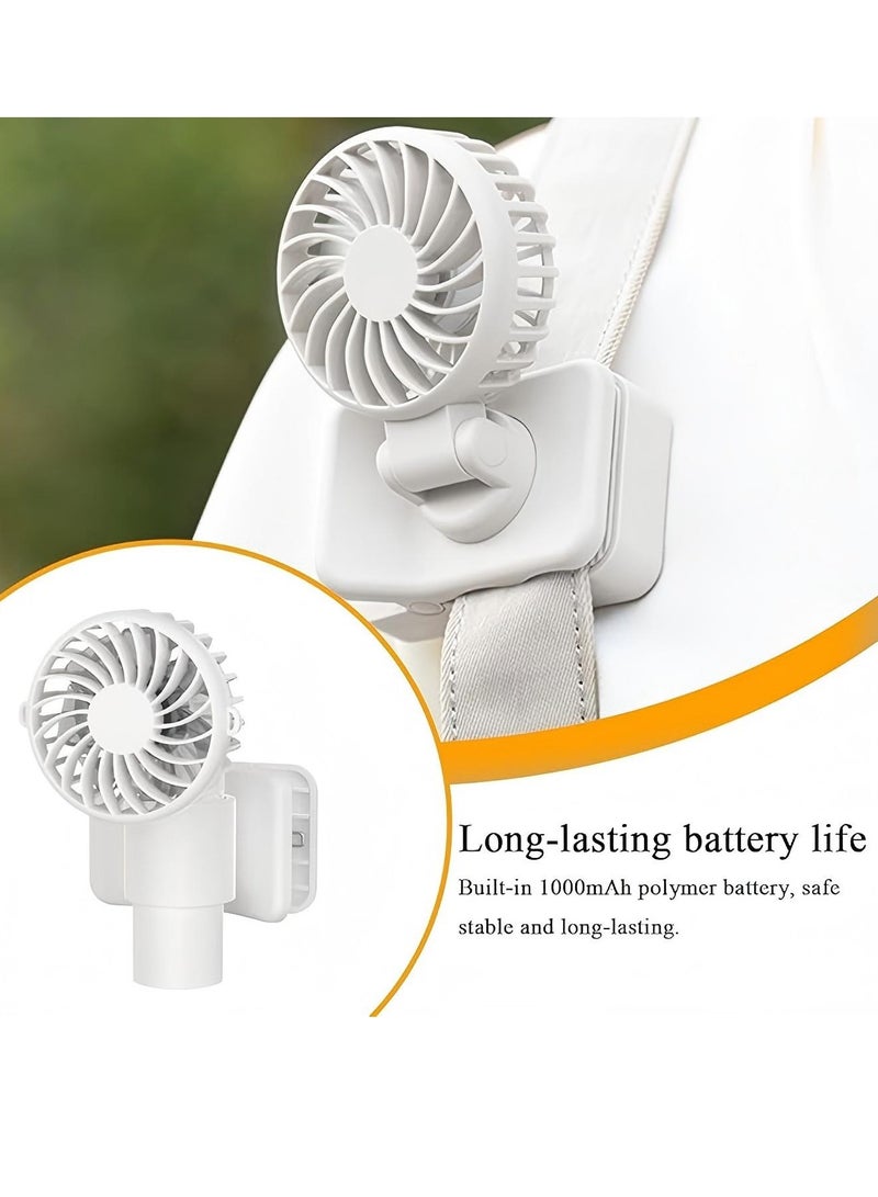ZTEK Portable Handheld Fan - Clamp-On Umbrella Fan Personal Air Cooler | USB Charging Electronics, Adjustable 3 Wind Speeds Solution for Computer Desk, Tent, Stroller - Image 2