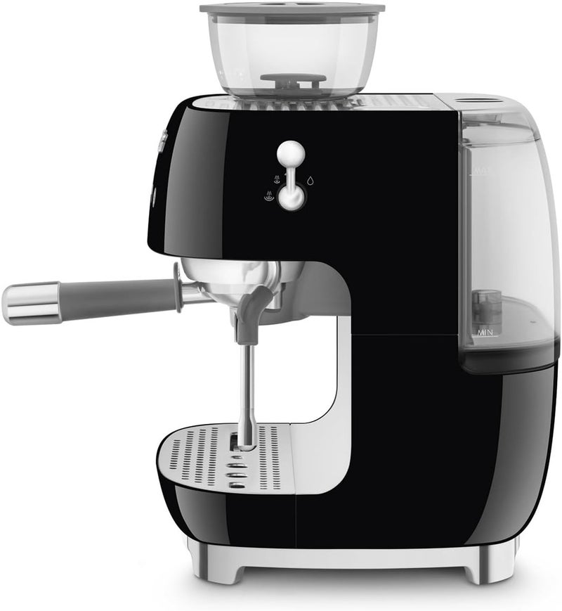 Smeg EGF03BLUK Espresso Machine with Pump & Grinder, Adjustable Temperature & Pre-Infusion, Italian Design, Black 1.1 L EGF03BLUK BLACK - Image 2