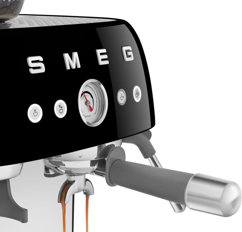 Smeg EGF03BLUK Espresso Machine with Pump & Grinder, Adjustable Temperature & Pre-Infusion, Italian Design, Black 1.1 L EGF03BLUK BLACK - Image 4