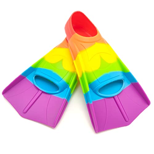 Gugmoy Swimming Training FinsKids Swim FinsComfortable Swimming Flippers Suitable for ChildrenBeginnersGirlsBoysAdults XXS 2CRed - Image 1