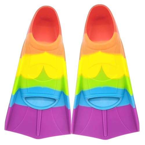 Gugmoy Swimming Training FinsKids Swim FinsComfortable Swimming Flippers Suitable for ChildrenBeginnersGirlsBoysAdults XXS 2CRed - Image 3
