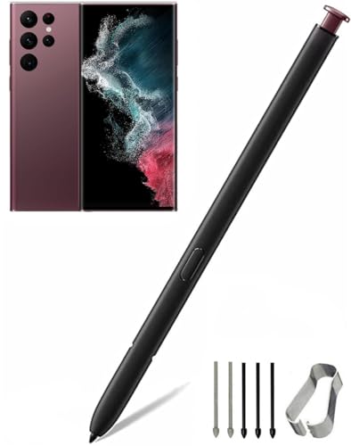 Befzygwk Galaxy S22 Stylus Pen Replacement for Samsung Galaxy S22 Ultra 5G Touch Stylus Pen, S22 S Pen Without Bluetooth Replacement + Tips/Nibs (Burgundy) - Image 1