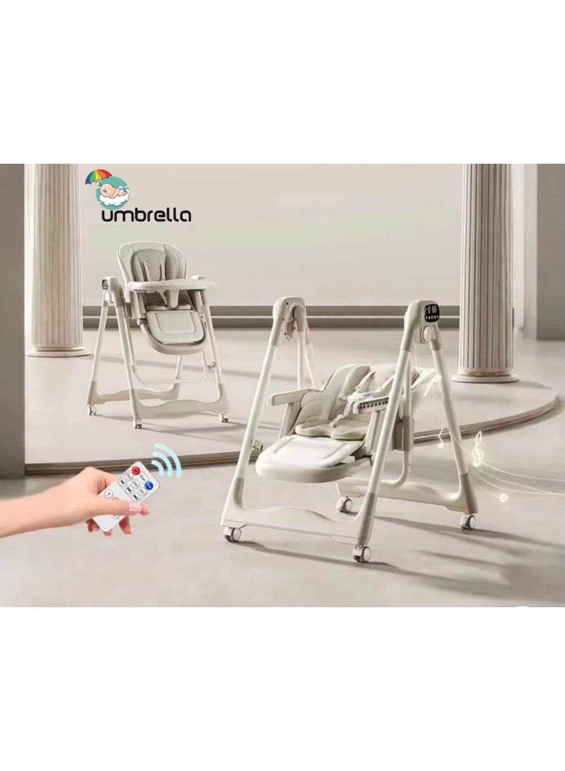 Umbrella multi-functional children's high chair with Bluetooth, timer, music, and 5-speed remote control - Image 1