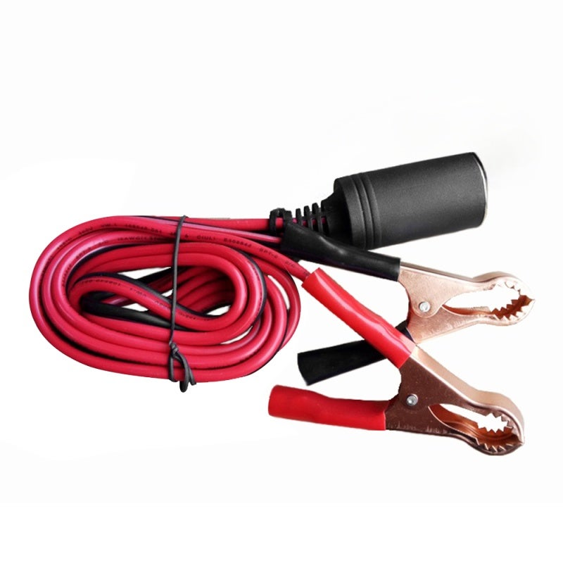Lighter Battery Clip-on Car Lighter Socket 50A 18AWG Adapter Car Battery Pump Alligator Extension Cord with Battery Clamp - Image 2