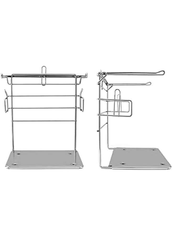 Arabest Plastic Grocery Bag Holder, Iron-Plated Chrome Shopping Bag Stand, Chrome T Shirt Bag Rack, Fits 11½”W x 6”D x 21”H Bag, for Restaurant, Business, Office, Home, Kitchen, Garage - Image 2
