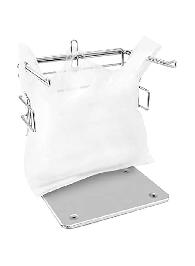 Arabest Plastic Grocery Bag Holder, Iron-Plated Chrome Shopping Bag Stand, Chrome T Shirt Bag Rack, Fits 11½”W x 6”D x 21”H Bag, for Restaurant, Business, Office, Home, Kitchen, Garage - Image 4