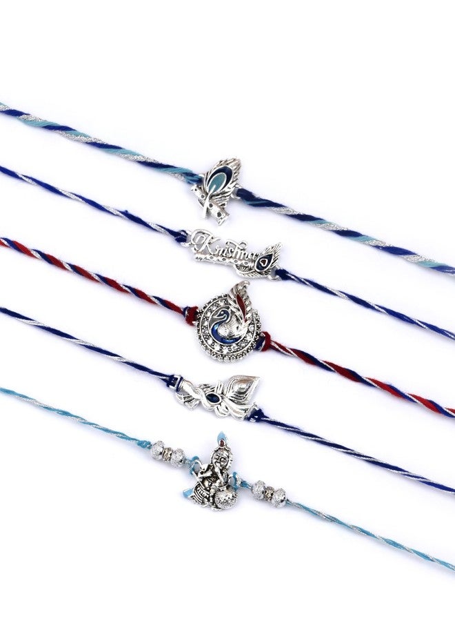 DORE Boy's Rakhi Set Rakhi Combo Rakhi For Brother Bhaiya Rakhi Combo Rakhi Set Of 5 Life Of Krishna - Image 1
