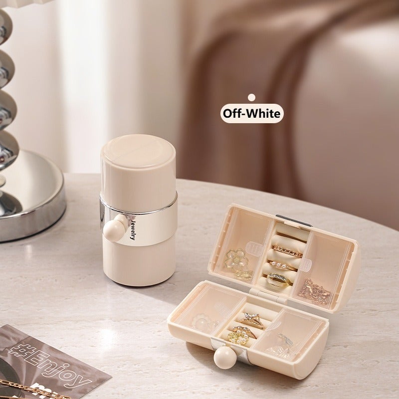 ZHONG GUO ZHI ZAO Jewelry Storage Box, Light Luxury Cylindrical PP Material, Multi Compartment Portable Travel Case for Earrings Necklaces Bracelets Rings - Image 1