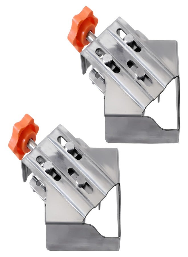Owfeel 2pcs Stainless Steel Right Corner Clamp,90 Degree Right Angle Clamp for Woodworking,Right Angle Clip Fixer,Single Handle Clamps for Woodworking, Photo Framing (Close) - Image 1