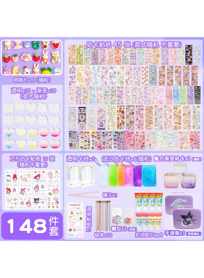 Bluejw Goo Card Sticker Family Ins Korean Hand Account Goo Plate Goo Card Material Bag Paper DIY Material Sticker Bucket Big Suit - Image 1