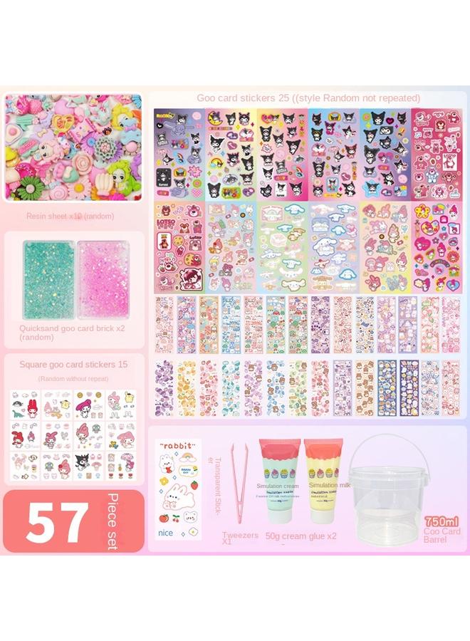 Bluejw Goo Card Sticker Family Ins Korean Hand Account Goo Plate Goo Card Material Bag Paper DIY Material Sticker Bucket Big Suit - Image 5