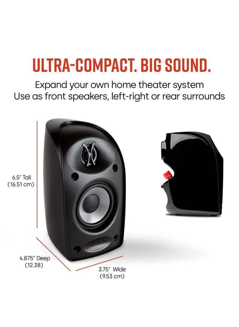Polk Audio Polk Audio Blackstone TL1 Satellite Speaker (Single, Black) | PowerPort Technology | Hi-Gloss Blackstone Finish | Compact Size, Crisp Sound | Pair with TL Series for Complete Home Entertainment  - Image 3