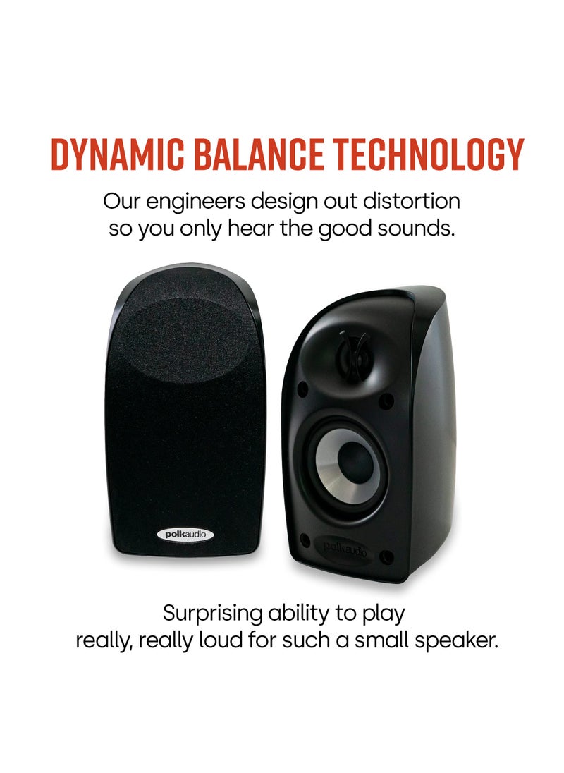 Polk Audio Polk Audio Blackstone TL1 Satellite Speaker (Single, Black) | PowerPort Technology | Hi-Gloss Blackstone Finish | Compact Size, Crisp Sound | Pair with TL Series for Complete Home Entertainment  - Image 4