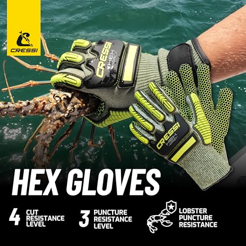 Cressi HEX Grip Gloves, Black, L - Image 2