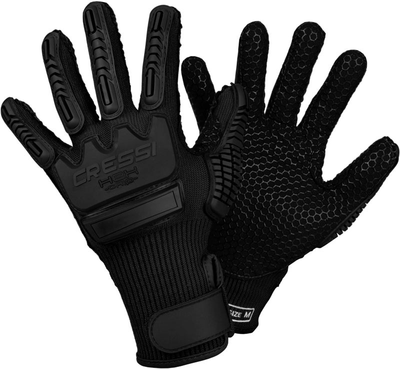 Cressi HEX Grip Gloves, Black, L - Image 1