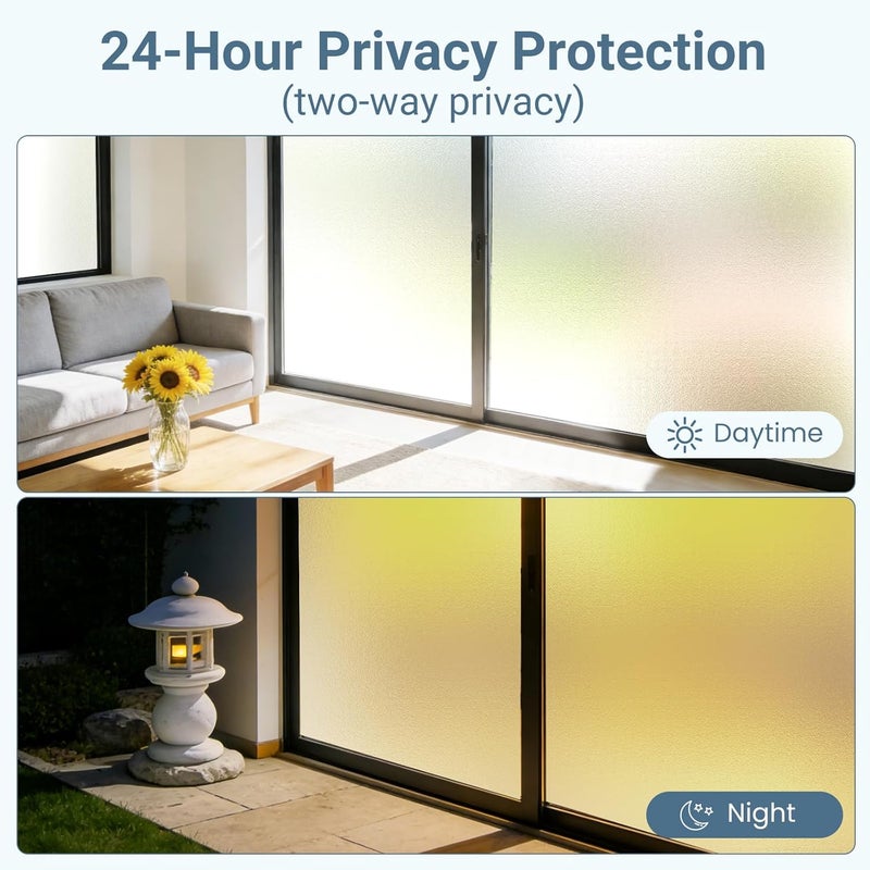 LOVEPEA Frosted Glass Window Privacy Film with Installation Tools, Removable, Peep-Proof, Static Cling, Heat Control, UV Protection, Ideal for Home Office Bathroom Door (17.5 x 78.7 Inch) - Image 2