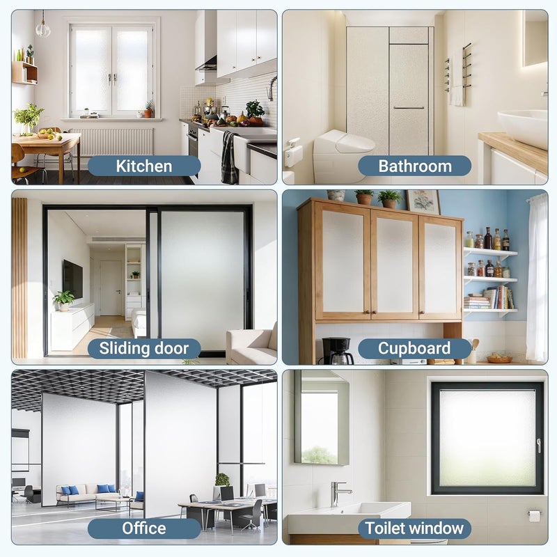 LOVEPEA Frosted Glass Window Privacy Film with Installation Tools, Removable, Peep-Proof, Static Cling, Heat Control, UV Protection, Ideal for Home Office Bathroom Door (17.5 x 78.7 Inch) - Image 3