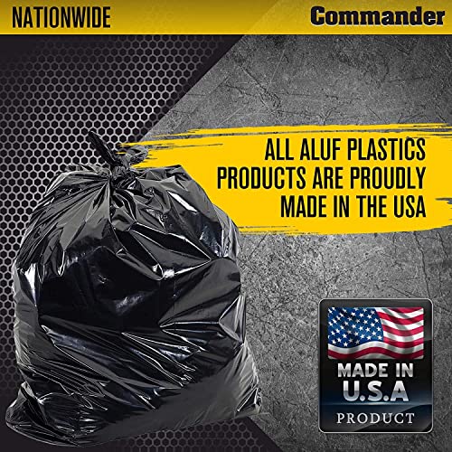 Commander 42 Gallon 2.5 MIL Black Heavy Duty Garbage Trash Bags - 32" x 46" - Pack of 20 - For Contractor, Industrial, Institutional, & Commercial - Image 2