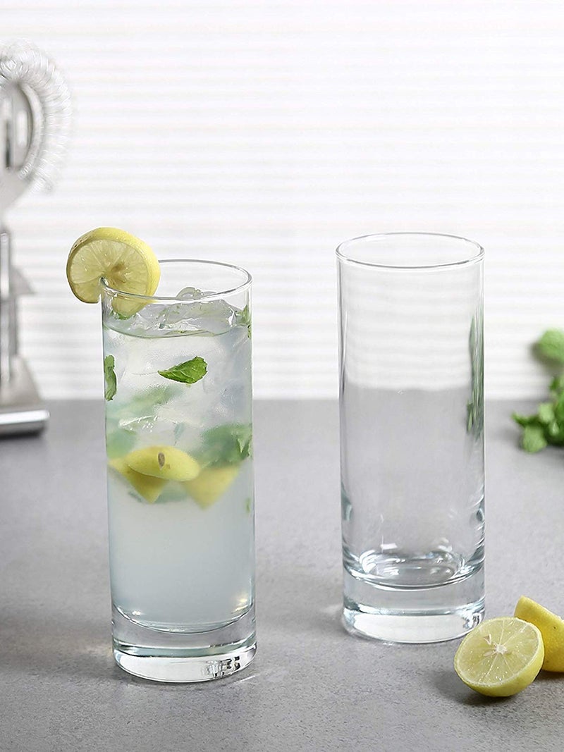 TAGROCK High Ball Heavy Base Water Juice Glass Set Set of 6 Transparent 355 ml - Image 1