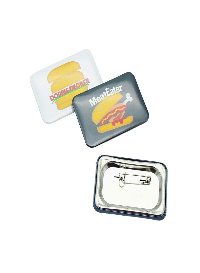 ChiButtons Rectangle 40x60mm Horizontal Metric System Metal Pin Badge Button with Pre-Assembled Pin-Back, Upper Shell & Mylar Film (Official ChiButtons Supplies, 100 Sets) - Image 4
