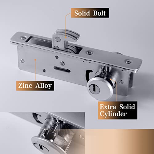 RupXinSplend Cylinder Deadbolt Mortise Lock - Commercial Storefront Door Lock Double Keyed Cylinder 1-1/8" Backset Hook Deadbolt for Storefront Entry Doors - Image 4