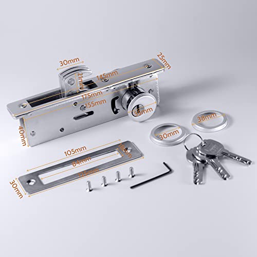 RupXinSplend Cylinder Deadbolt Mortise Lock - Commercial Storefront Door Lock Double Keyed Cylinder 1-1/8" Backset Hook Deadbolt for Storefront Entry Doors - Image 2
