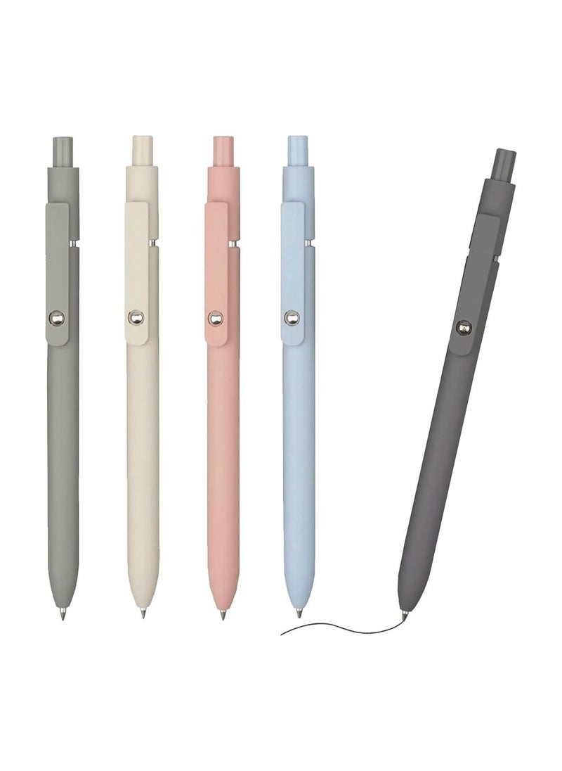 Generic 5 Pcs Gel Pen Retractable Quick Dry Ink Pens Fine Point 0.5mm Ball Point Pen Learn to Practice Writing Box Pen for Children Students Different Color Fluid Pens for Home Use  - Image 1