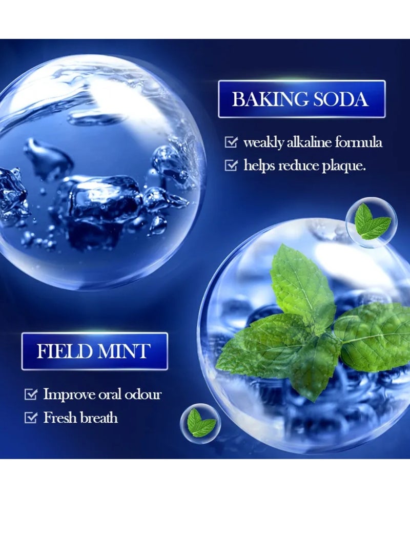 SADOER 300G Baking Soda Multi White Toothpaste Probiotics Clean Teeth Whitening Toothpaste with Peppermint Fresh Breath Remove Tooth Stains Reduce Plaque - Image 4