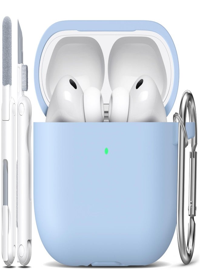 R-fun for AirPods Pro 3 Case (2025), Soft Silicone Protective Case Cover Compatible with Apple AirPods Pro 3rd Generation (USB-C Cable) for Women Men with Cleaning Kit and Keychain, Sky Blue - Image 1