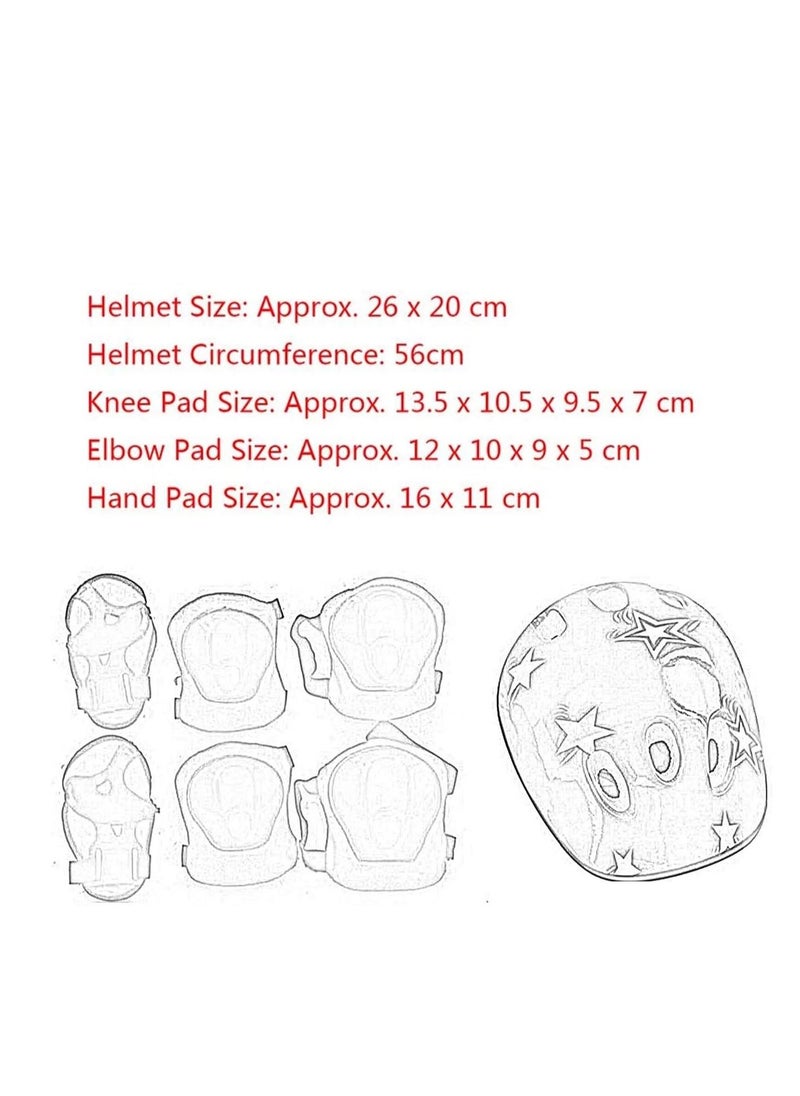Dubkart - 7PCS/SET Universal Children Kids Protective Gear Set Comfortable Scooter Skate Roller Cycling Knee Pads Elbow Pads Set - Image 1