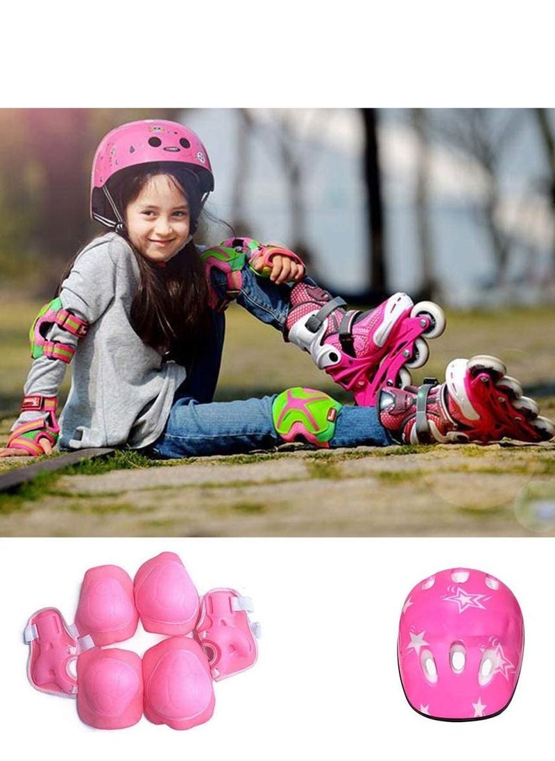 Dubkart - 7PCS/SET Universal Children Kids Protective Gear Set Comfortable Scooter Skate Roller Cycling Knee Pads Elbow Pads Set - Image 1