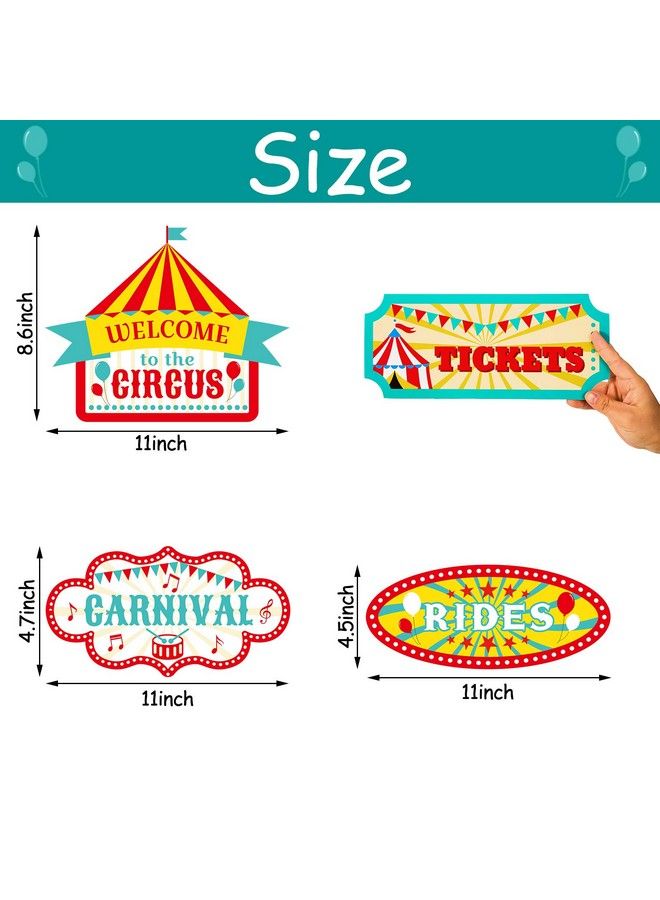 Skylety 20 قطعة من لافتات إرشادية لحفلات كرنفال السيرك، ديكور لافتات السيرك، لافتات ترحيب السيرك لحفلات أعياد الميلاد ذات الطابع الاستعراضي، لوازم تزيين الحفلات - Image 3