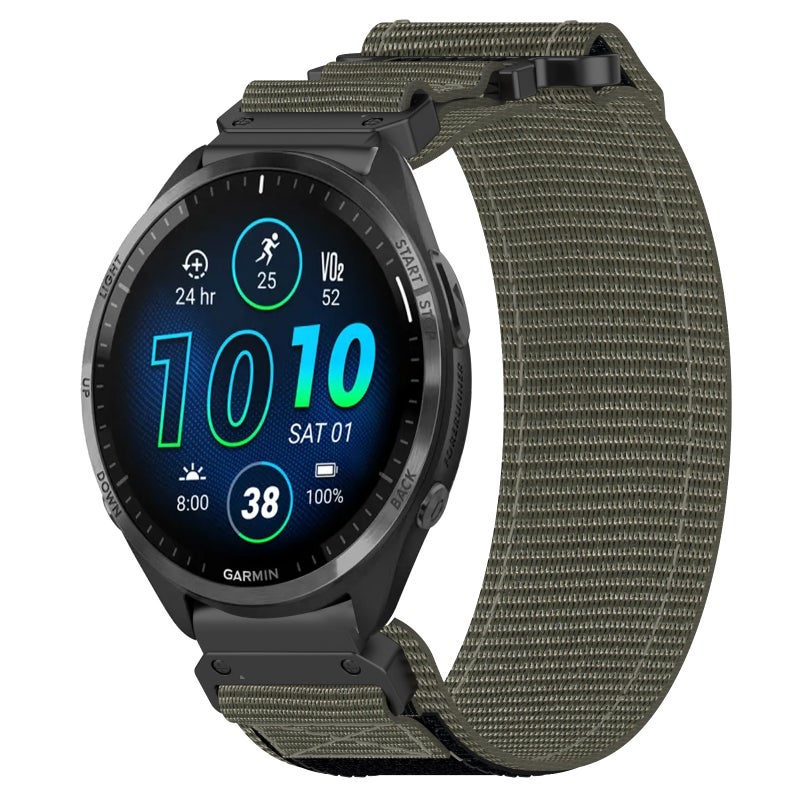 S-TOP For Garmin Forerunner 965 22mm Nylon Hook And Loop Fastener Watch Band(Grey) - Image 1
