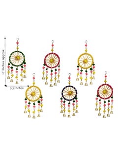 BARBET BARBET Gota Patti Bangle Bells Decorative Wall Latkan Toran for Main Door Entrance Ganpati Navratri Door Hangings for Home Decoration Diwali Decoration Items for Home Decor Pack of 6  - Image 2