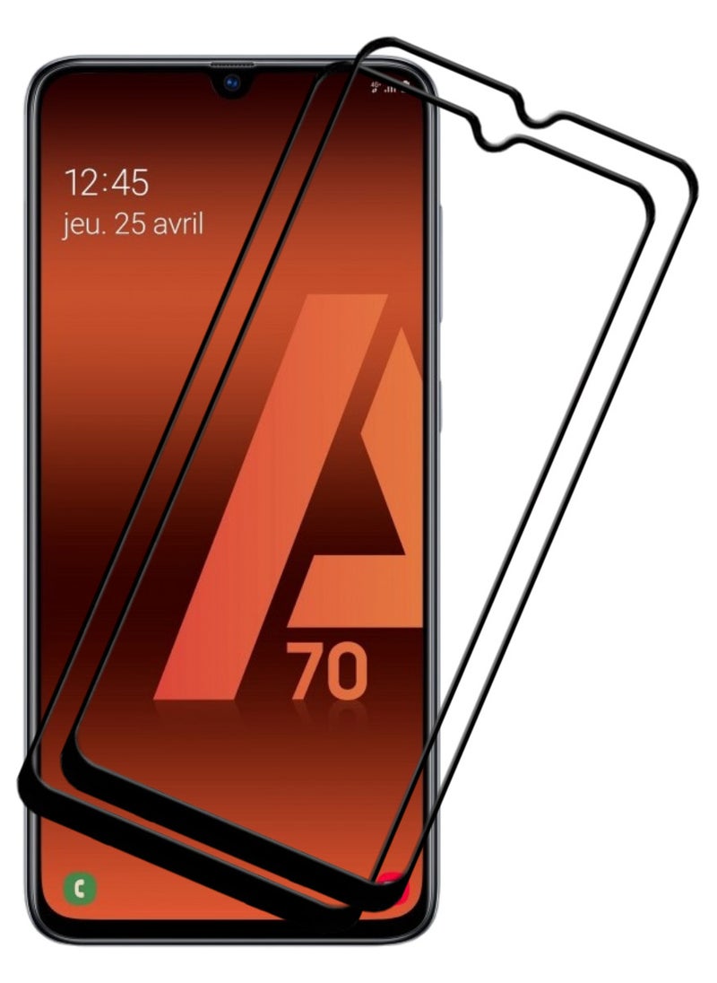 ACLIX 2 Pieces Antistatic ESD Dustproof Premium Quality High Definition Tempered Glass Screen Protector Designed For Samsung Galaxy A70 - Image 1