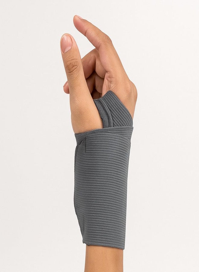 Dr Helix Wrist Support Belt for Right Hand | Ergonomic Wrist Brace with Adjustable Strap for Joint Stability, Pain Relief and Long Duration Comfortable Wear (Grey) - Image 1