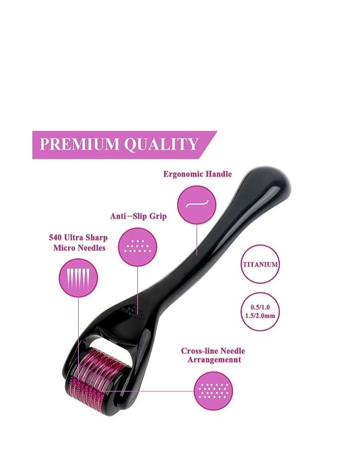 Derma Roller - Roller 0.5 Microneedle for Face Body Skin Regeneration Facial Dermarolling for Beard Hair Regrowth 0.5mm Micro Needling for Wrinkle Stretch Marks Scar Cellulite Women Men - Image 1
