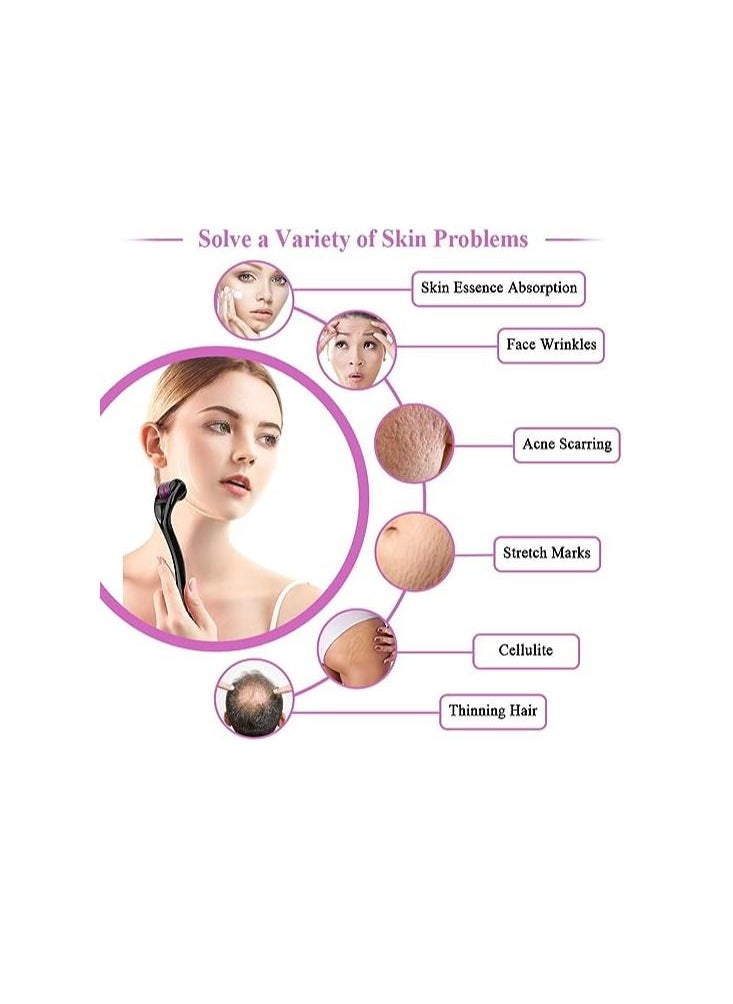 Derma Roller - Roller 0.5 Microneedle for Face Body Skin Regeneration Facial Dermarolling for Beard Hair Regrowth 0.5mm Micro Needling for Wrinkle Stretch Marks Scar Cellulite Women Men - Image 1