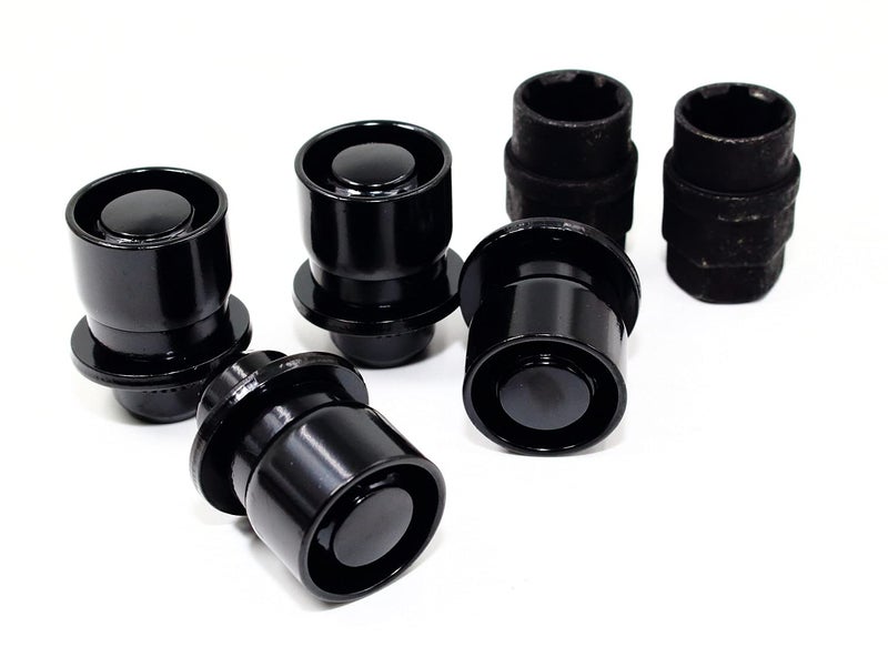 Set of 4 12x15 Veritek OE 147 Inch Mag Factory Style Replacement Black Lug Nut Wheel Locks with 2 Black Keys for Factory Wheels VPE45700N2BK