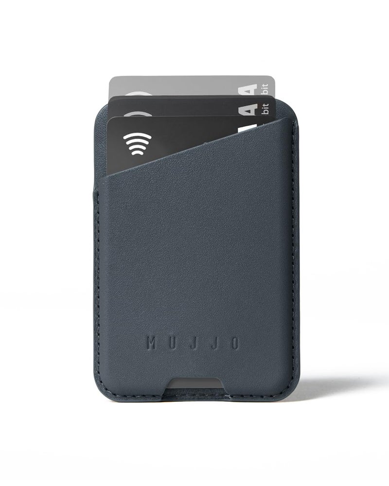 Mujjo Full Leather Magnetic Wallet for iPhone ThreeCard EasyAccess Design Made from Luxurious Leather Microfiber Slim Secure Design Basalt - Image 2
